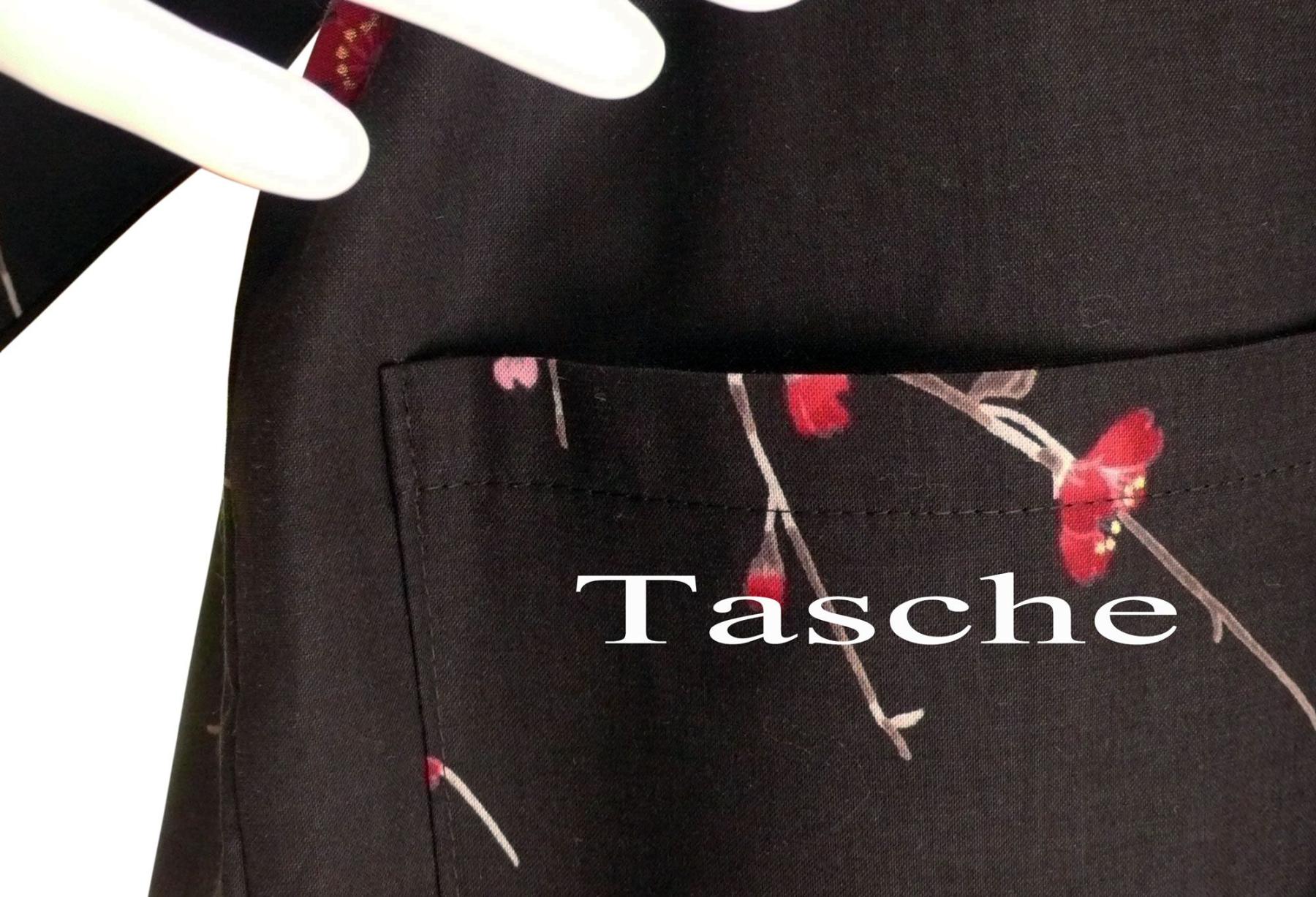 Kimono Bademantel Cherry Blossom schwarz gefüttert